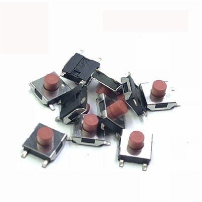 6x6x3.4mm SMD Micro Push Button Push Button Small Micro Switch SPST Red Black 4/5P