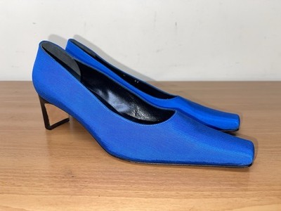 NEW Andrea Pfister Diffusion Fabric Blue Pump Shoes Sz US 7 EU 37 Made Italy