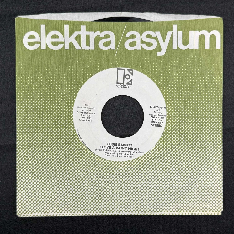 Eddie Rabbit I Love A Rainy Night Promo 45 RPM 7" Single DJ Copy Stereo Mono - Image 2 of 4