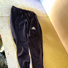 adidas Women's Track Pants Black XS Polyester Pull-On Elastic Waist Solid
