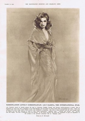 LILY DAMITA Film Actress - Vintage Print 1931