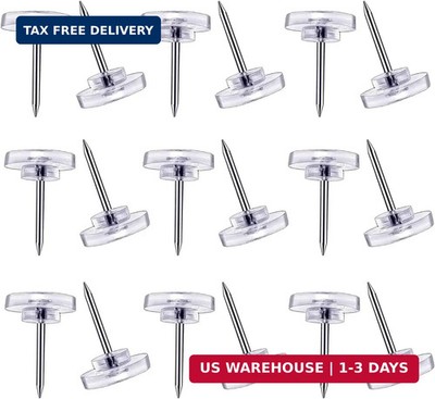 150 Count Push Pins, Willrain Clear Thumb Tacks Suitable