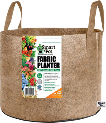 Smart Pots 20-Gallon Smart Pot Soft-Sided Container, Tan with Strap Handles