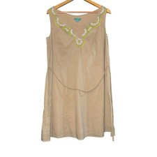 Calypso St Barth Target Beaded Shift Dress Women's Medium Old Money Vacation Lux