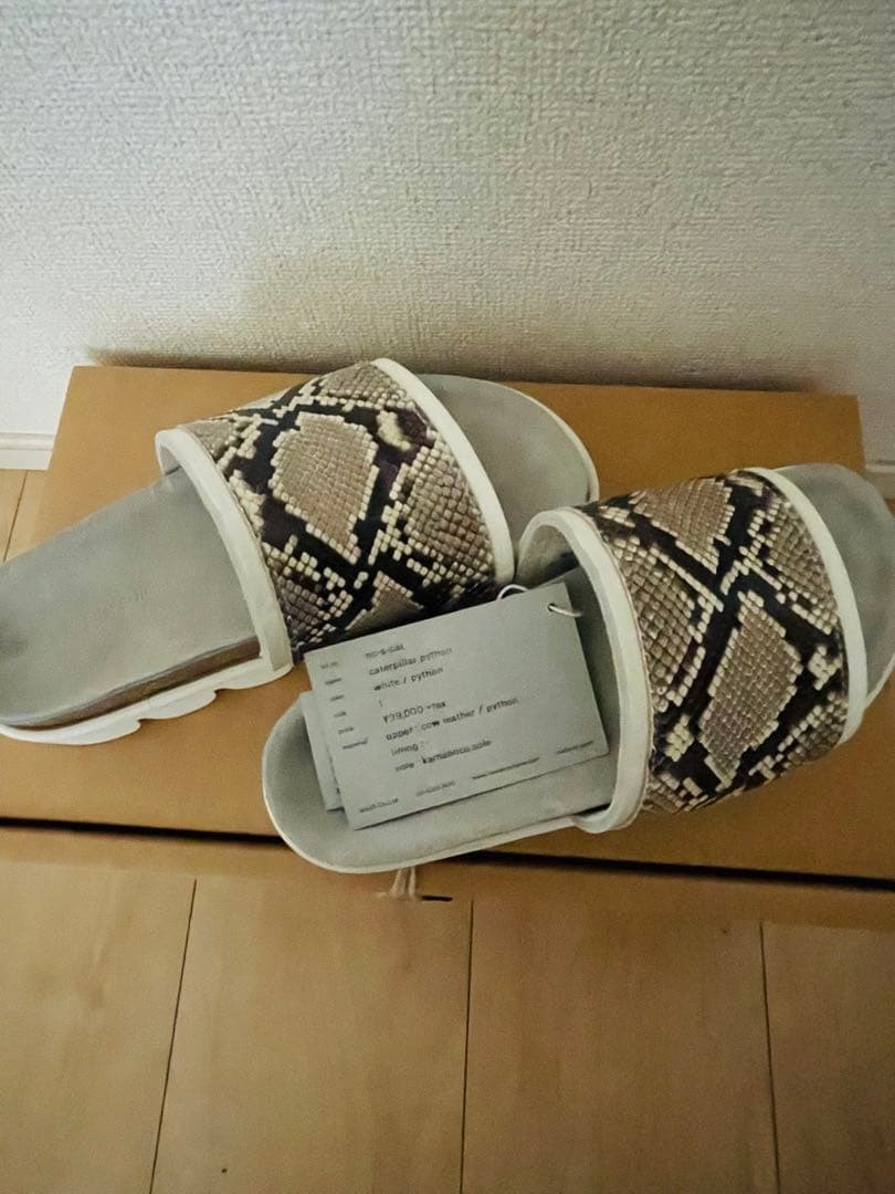 Hender Scheme Kamaboko Sandals Python Pattern Box… - image 4