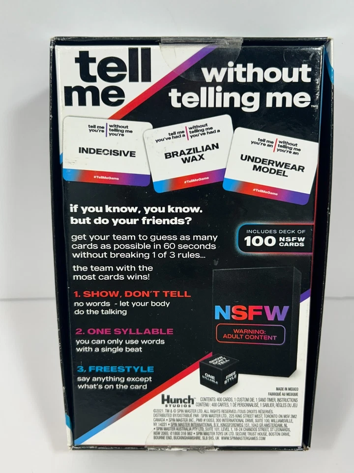 Spin Master Games, Tell Me Without Telling Me, The Viral Hit Adult Card Game - Image 4 of 4