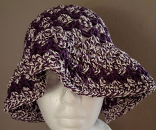 Crochet Handmade Kelp Bucket/Sun Hat 100 Cotton Colors Mulberry Twist/Mulberry