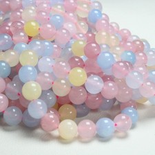 Natural 6/8/10/12mm Multicolor Morganite Gemstone Round Loose Beads 15'' Strand