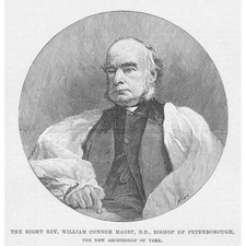 Rev William Connor Magee Bishop of Peterborough - Antique Print 1891