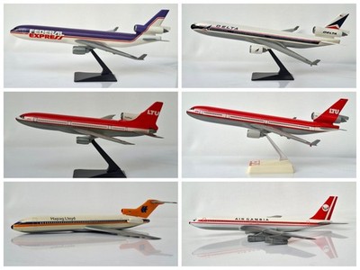 (6er Set) Flugzeugmodelle: LTU MD11 & Tristar, Hapag Lloyd 727, Delta, FedEx...