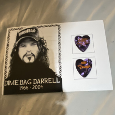 Dimebag Darrell Collectible Music Fan Pin guitar picks on a 7  x 5   picture