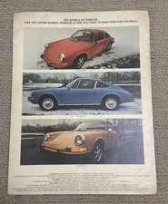 Vintage Porsche Brochure Booklet Advertising Fold Out 1970s