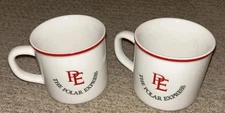 EUC The Polar Express™ Stoneware Mugs By POTTERY BARN - Set of 2-Rare-  NO BOX