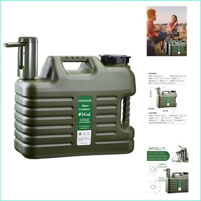 Portable 5 Gallon Water Jug with Touch Control Pump - Ideal for Camping & Hiking