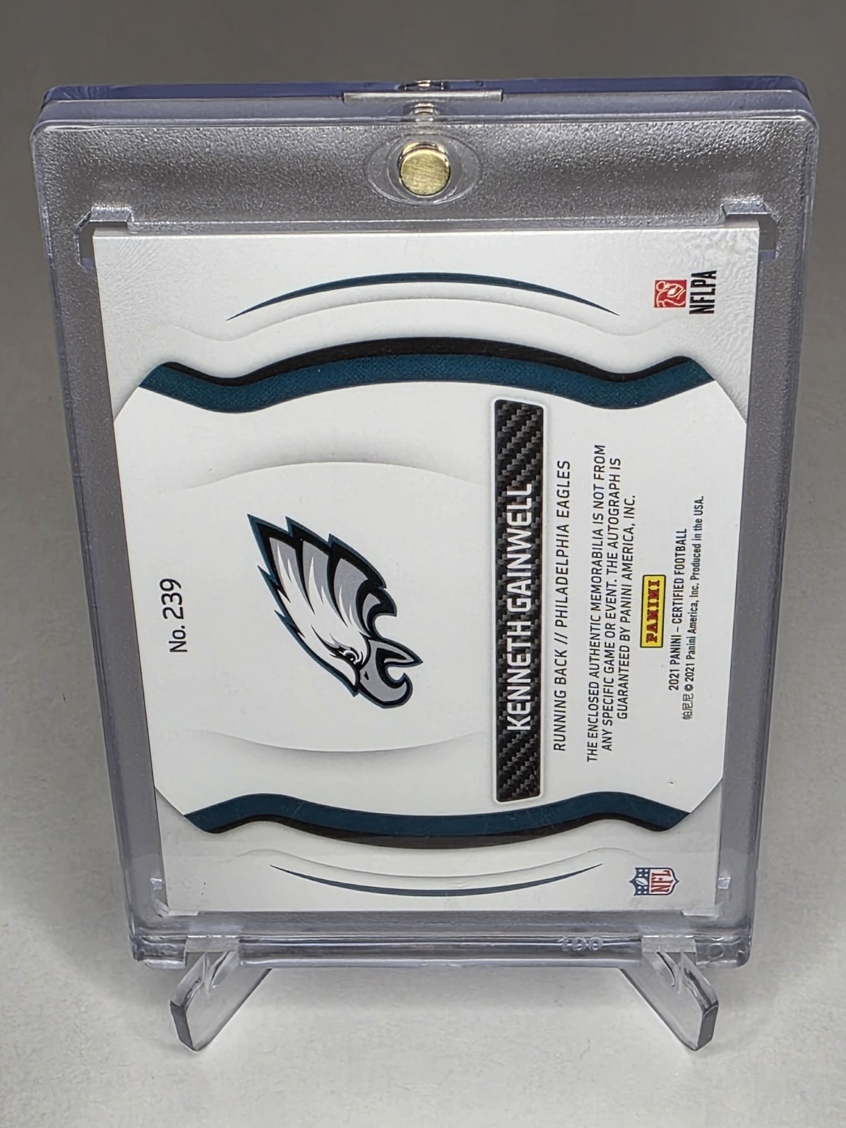 Kenneth Gainwell 2021 Certified Freshman Fabric RPA 4 Color Patch Auto /249 view 4