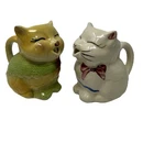 Vintage Shawnee USA Cat Creamer Pitcher Set Kitty Creamers Ceramic Pair #13
