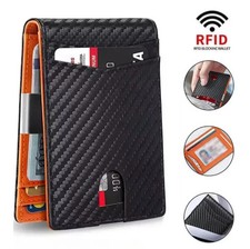 Slim Mens Wallet with Money Clip Leather RFID Blocking Bifold Credit Card Holder