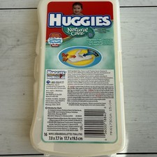 Huggies Baby Diaper Wipes Hard Container Case Travel Size Off White New Sealed