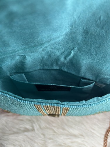 Bolso de mano Mary Frances Butterfly Love verde azulado con cuentas nuevo con etiquetas - Imagen 9 de 13