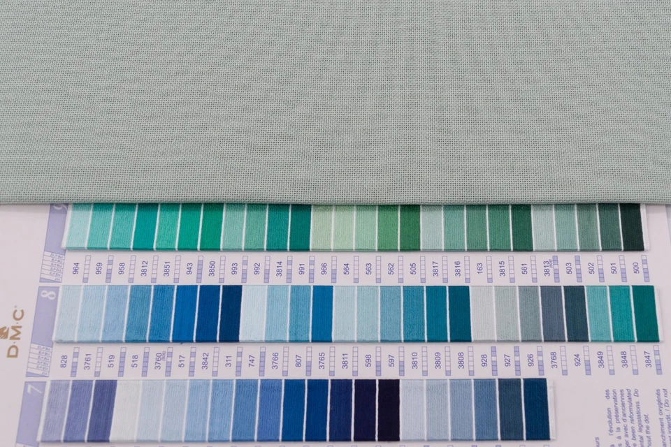 Zweigart Moss Green 25 Count Lugana Cotton Evenweave (618) (Multiple Sizes Avail - Image 2 of 2