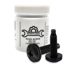 Rack Screws 10-32 and Nylon Washers Set, Carbon Steel, 50-Pack for Equipment ...