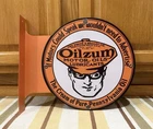 Oilzum Motor Oil Flange Sign Doubled Sided Gas Garage Vintage Style Wall Decor 1