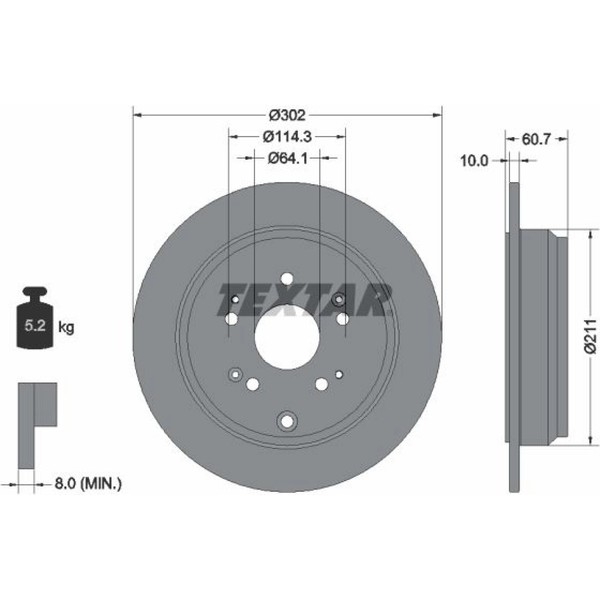 2X Textar 92227203 Bremsscheibe FüR Honda Cr V Re Rm-image