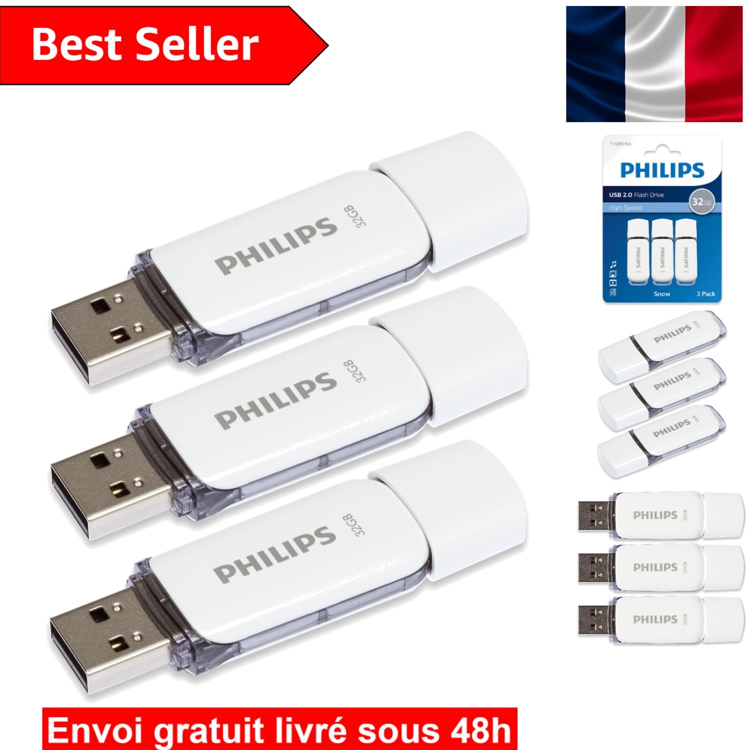 Clé USB 2.0 Philips Snow Edition mémoire flash 32Go pour ordinateur portable