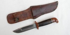 WW2 Western Pilot Knife Baby Shark fighting knife w Bakelite fittings; rare type