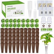 132pcs Hydroponic Pods Compatible with Herb Kits with 50 Grow Sponges, 50 Po... 0.26 per gallon