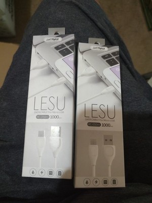 2-REMAX DATA CABLE USB TO MICRO USB WHITE RC-050M  3.3 Ft