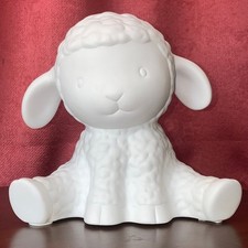 Vintage Hallmark Lamb White Matte Porcelain Lamp Nightlight Soft Glow Baby Sheep