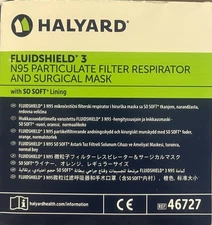 Nine Boxes Halyard 46727 Fluidshield Particulate Filter N95 Respirator Masks