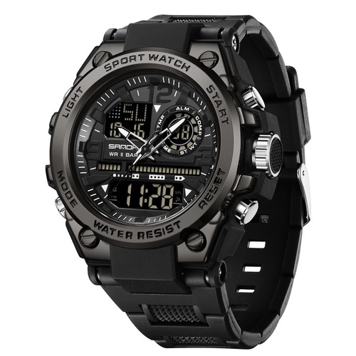 KXAITO by Samor Men's Watch Japanese Quartz Alarm Stopwatch, 6024_Black, Superb