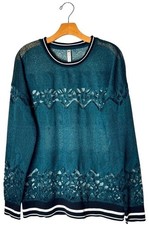 Fabletics Shirt Women Large Green Spruce Sophie Lace Tunic Athleisure Yoga