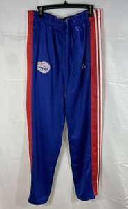 Adidas Men's Los Angeles Clippers NBA Warm Up Track Pants Blue Red Snap Leg Sz L