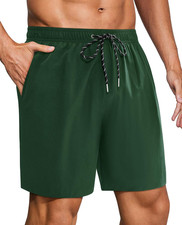7 Inch Men'S Swim Trunks with Mesh Liner Lined Quick Dry Stretch Drawstring Bath