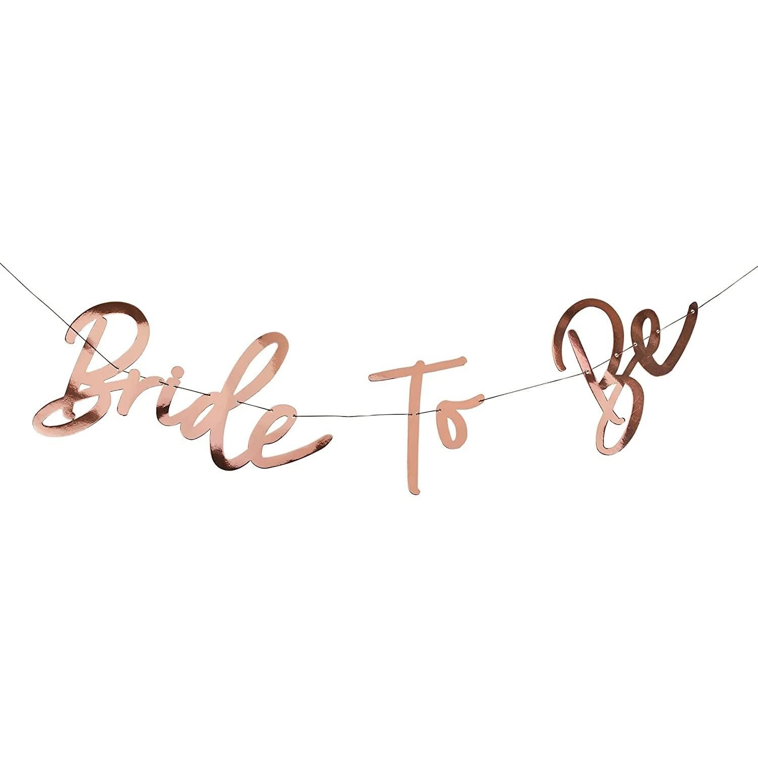 Bride To Be Banner Rose Gold Bridal Hen Party Backdrop Bunting Decoration 2M
