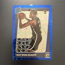 2021-22 Panini Donruss Optic Rated Rookie Day'Ron Sharpe Blue Prizm #165