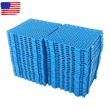 50× Interlocking Drainage Mats 12x12in PVC Non Slip Floor Tile Garage Patio Blue