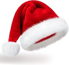Santa Hat Christmas Hats for Adults, Men Women Red Xmas Holiday Classic