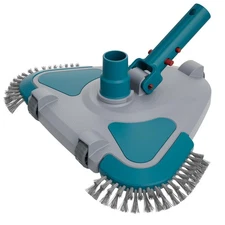 Upgrade Pro Weighted Triangular Pool Rotative Vacuum Head with Brush & EZ Cli...