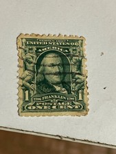 Series 1902 1 Cent Benjamin Franklin Stamp 1706-1790