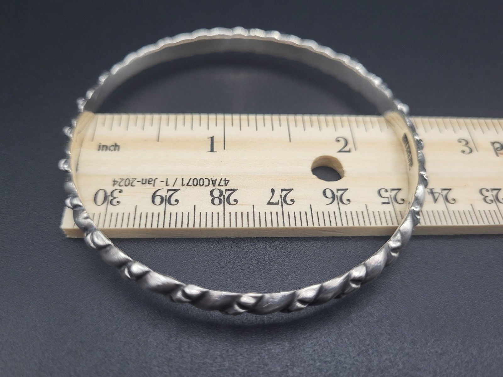 Sterling Silver  Solid Cable Twist Bangle Bracele… - image 3