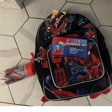 Bioworld Spider-Man  Venom Kids 5 Piece Backpack Set Flashing Lights Lunch Bag