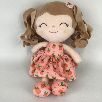 Gloveleya Sophia Curly Hair Fruit Girl Plush Stuffed 13'' Toddler Doll Oranges 