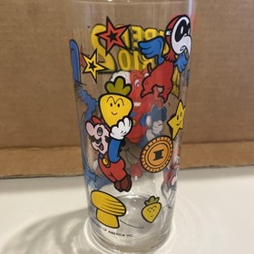 Vintage 1989 Super MARIO Bros 2 Nintendo NES Era Promotional Glass Cup VGC