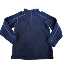 Kuhl Sweater Kids S 7-8 Blue Sherpa Lined 1/4 Zip Fleece Pullover Mock Neck