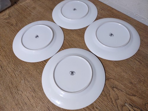 Vtg Crown Victoria Fine China Lovelace 10 1/4" Dinner Plates - Set of 4 - Picture 3 of 5