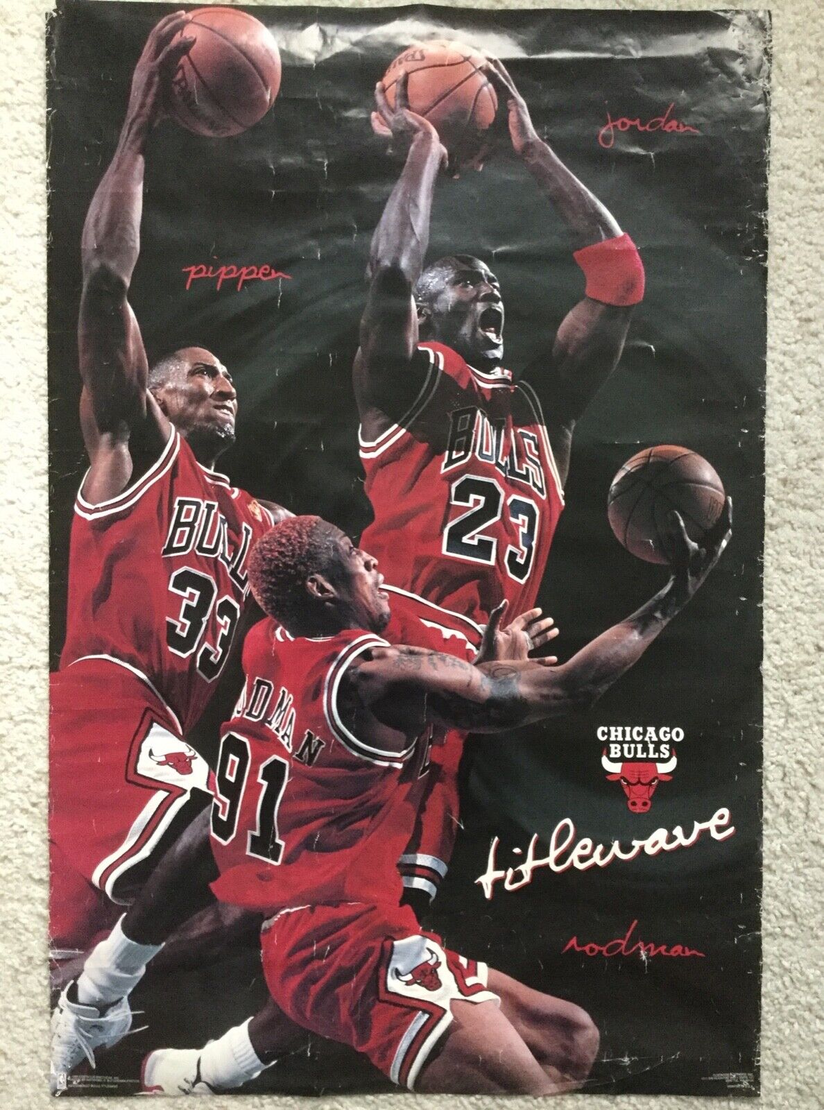 Dennis Rodman, Jordan and Scottie Pippen Poster Basketball Stars